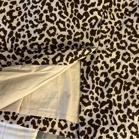 J. Crew Leopard Print Linen No. 2 Pencil Skirt Brown & Cream Sz 2 - Picture 7 of 12